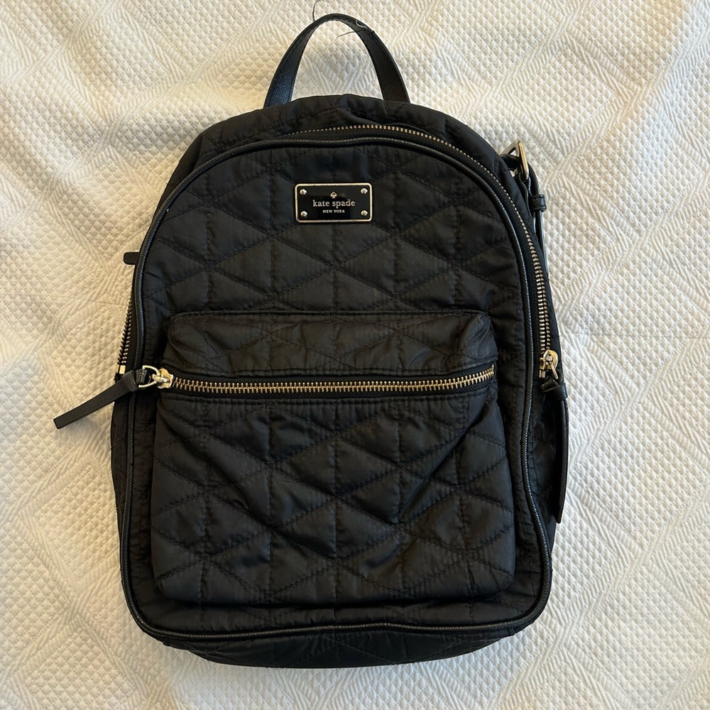Kate Spade Black Quilted Backpack